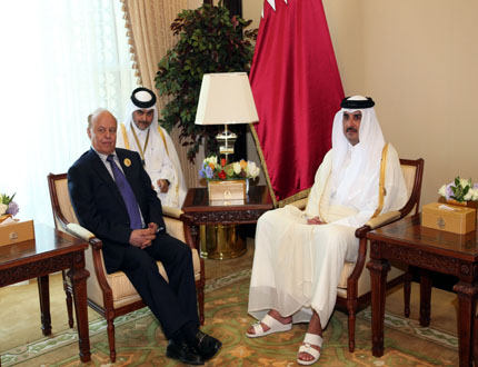 الرئيس لدى لقائه أمير دولة قطر أمس